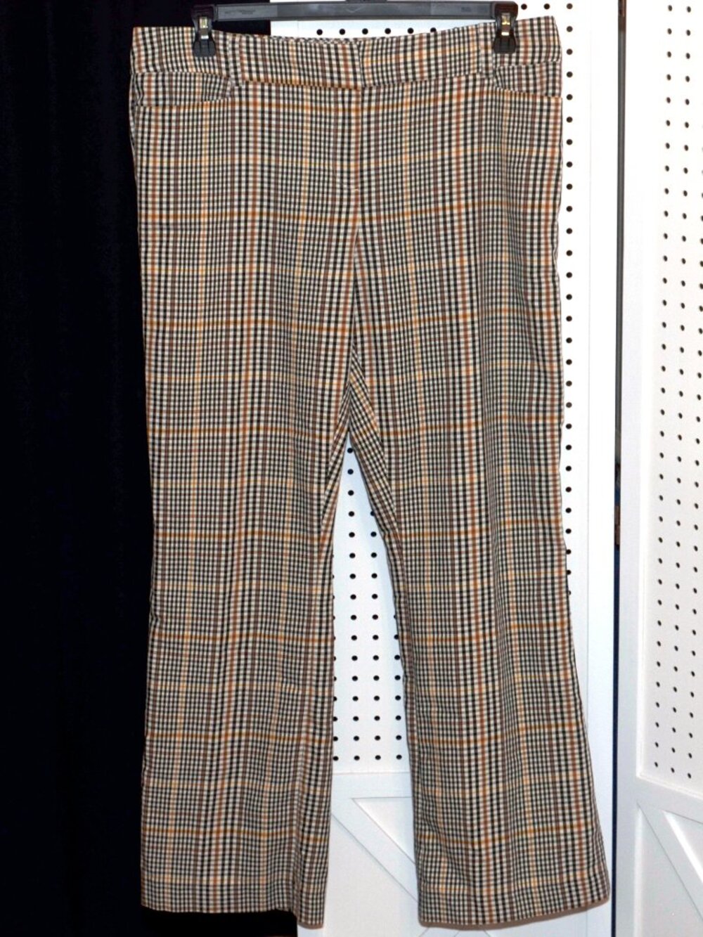 7th Avenue Design Studio Mustard & Black Plaid Y2K Trousers - Size 14